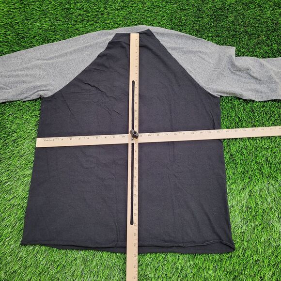 ACDC Hells-Bell 3/4 Raglan Shirt Large 21x27 Black Gray - Picture 7 of 13